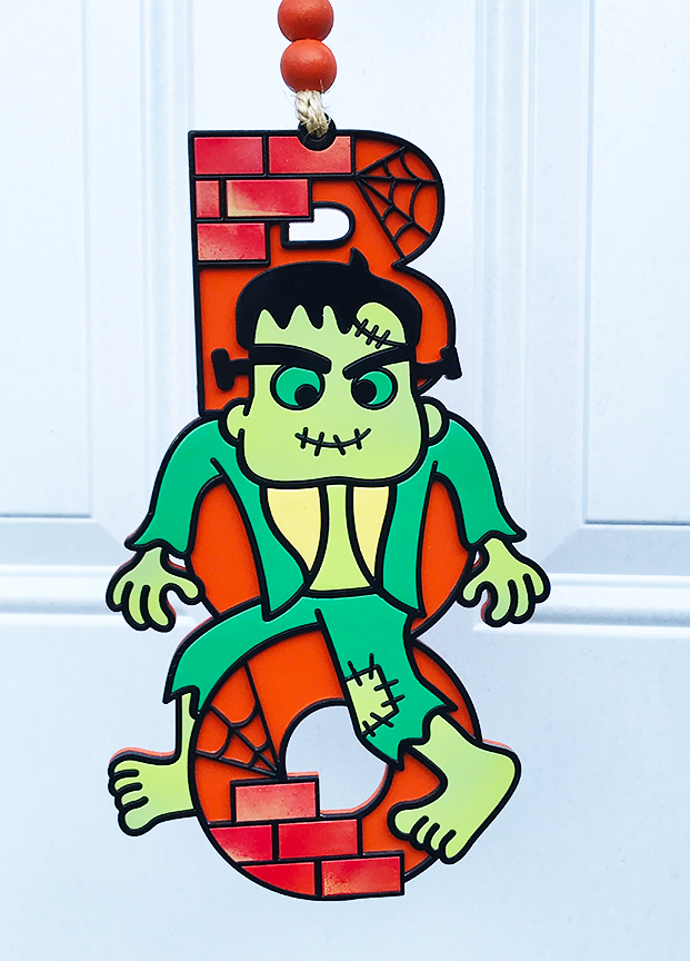 Halloween Sign: Boo Frankenstein – Orange