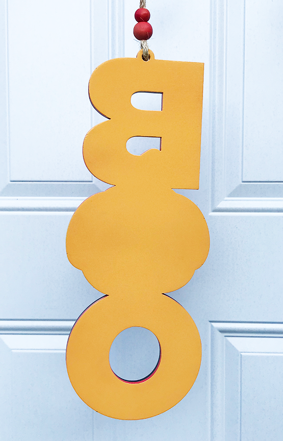 Halloween Sign: Boo Pumpkin – Red and Orange Sunset Fade