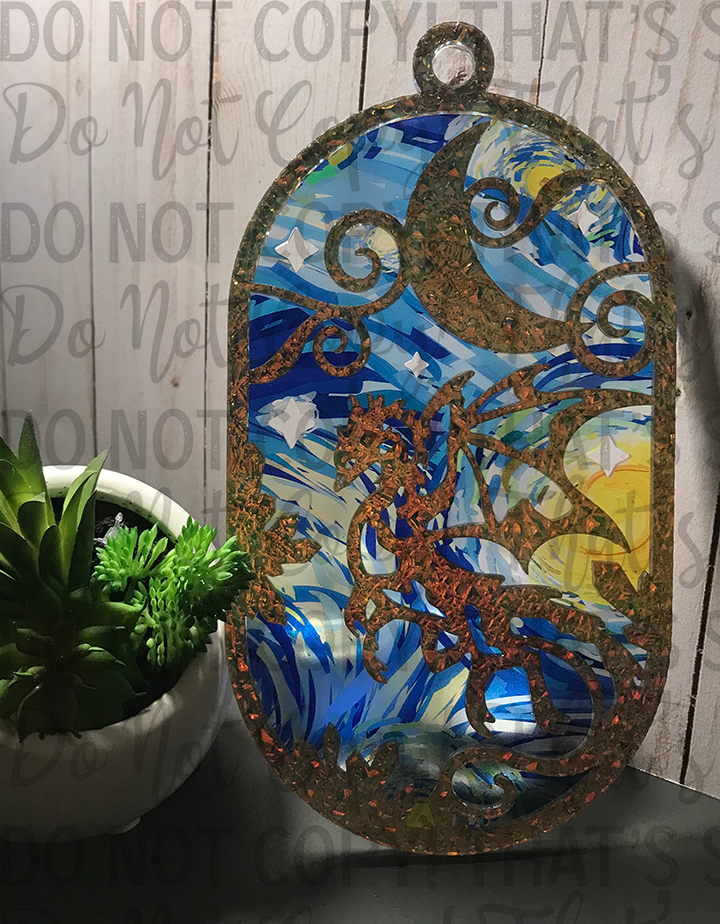 Suncatcher: Dragon - Double Textured Iridescent