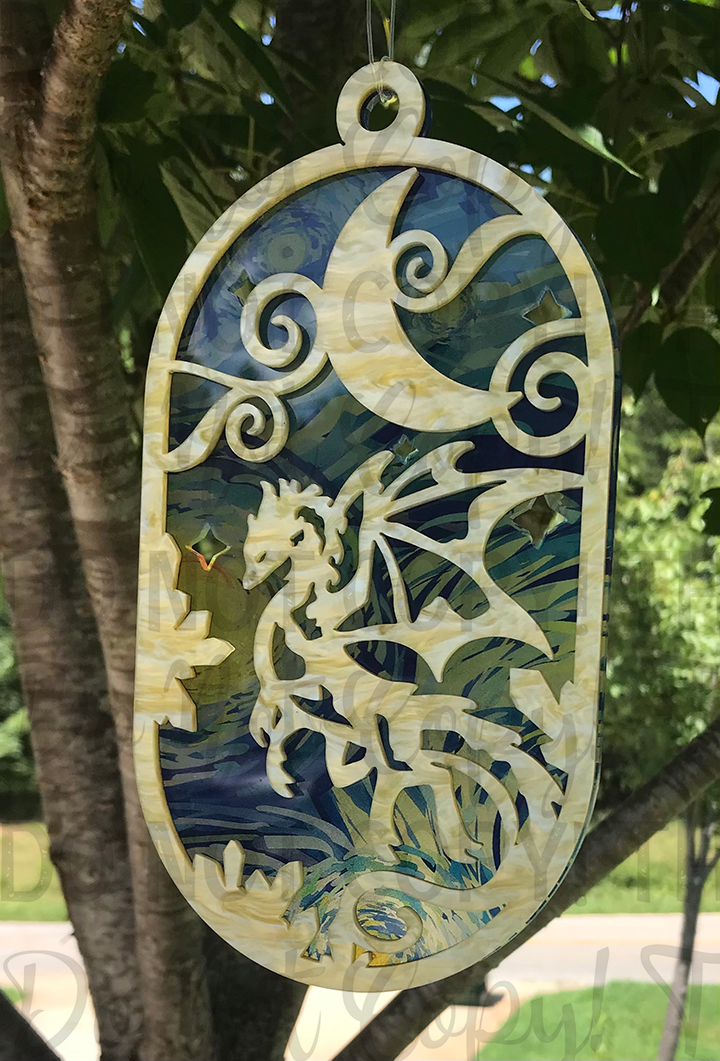 Suncatcher: Dragon - Double Yellow Pearl