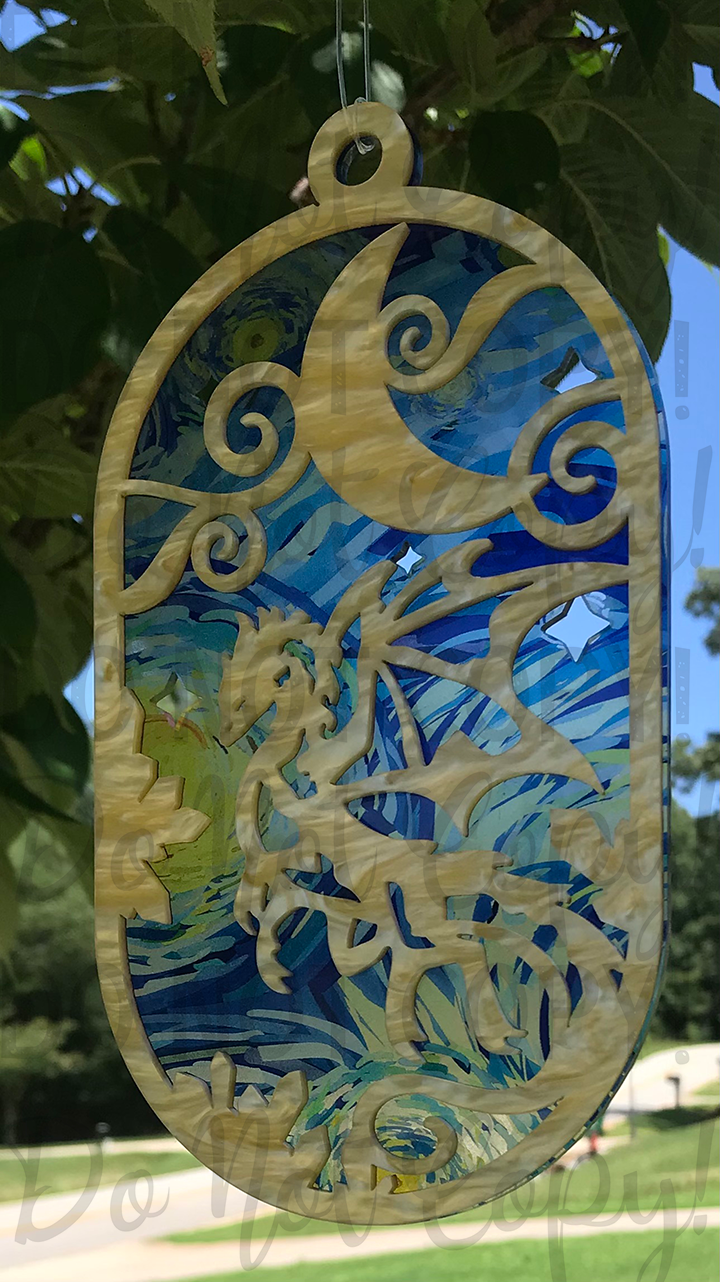 Suncatcher: Dragon - Double Yellow Pearl