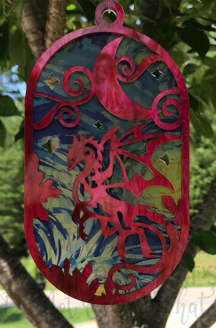Suncatcher: Dragon - Double Red Pearl