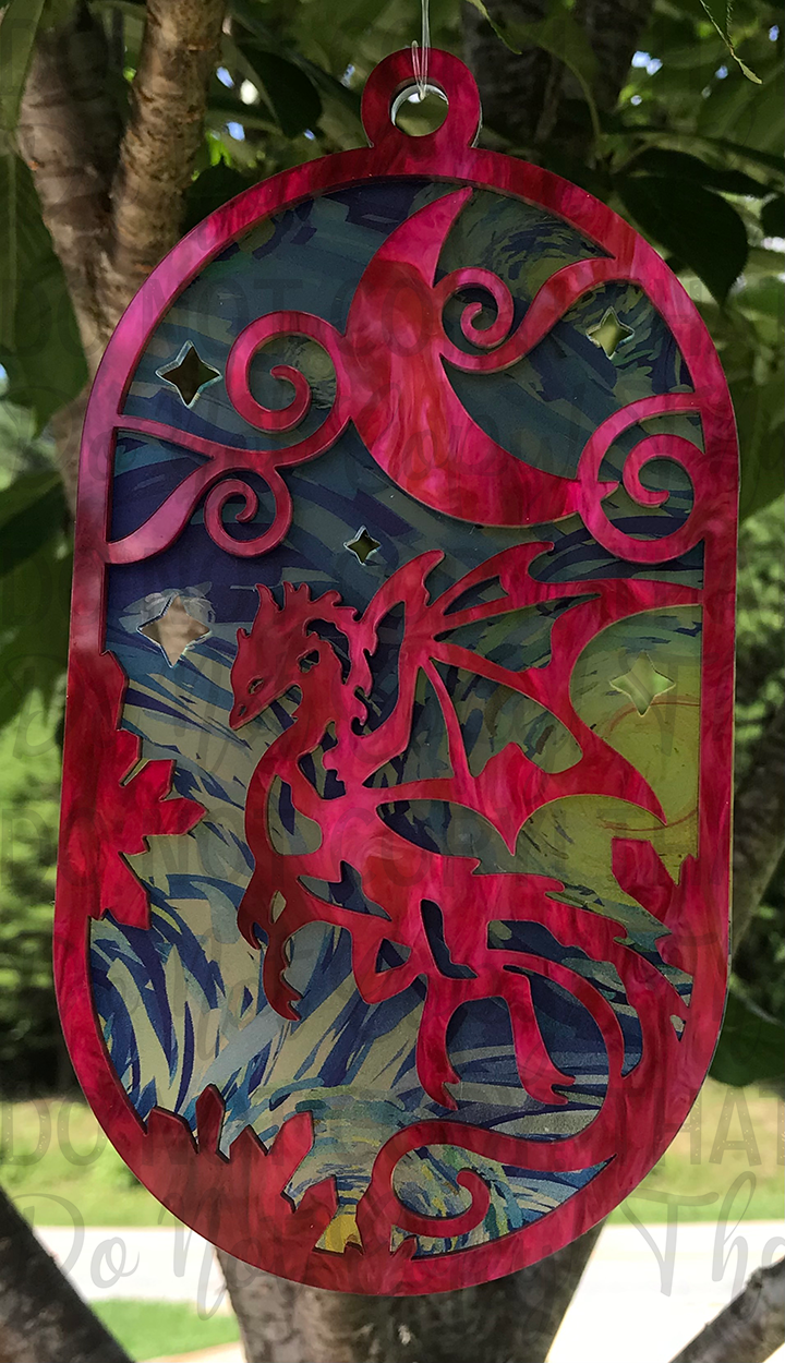 Suncatcher: Dragon - Double Red Pearl