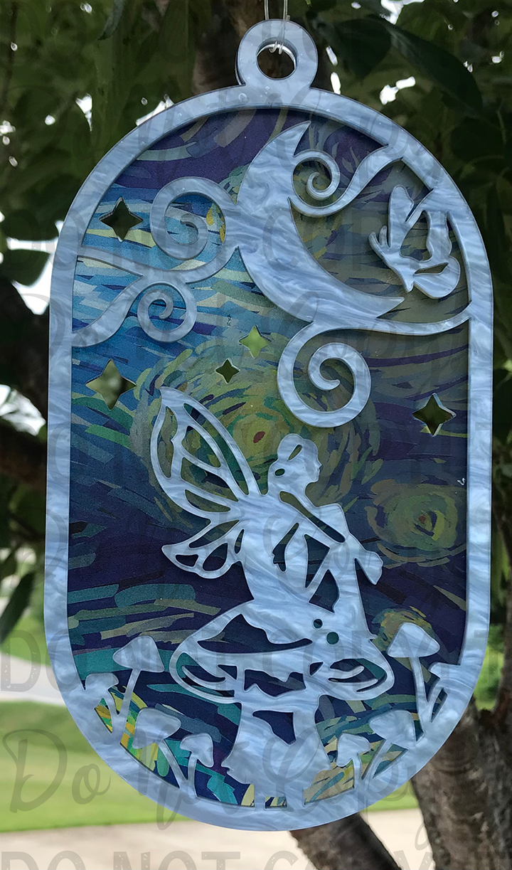Suncatcher: Fairy - Double Light Blue Pearl