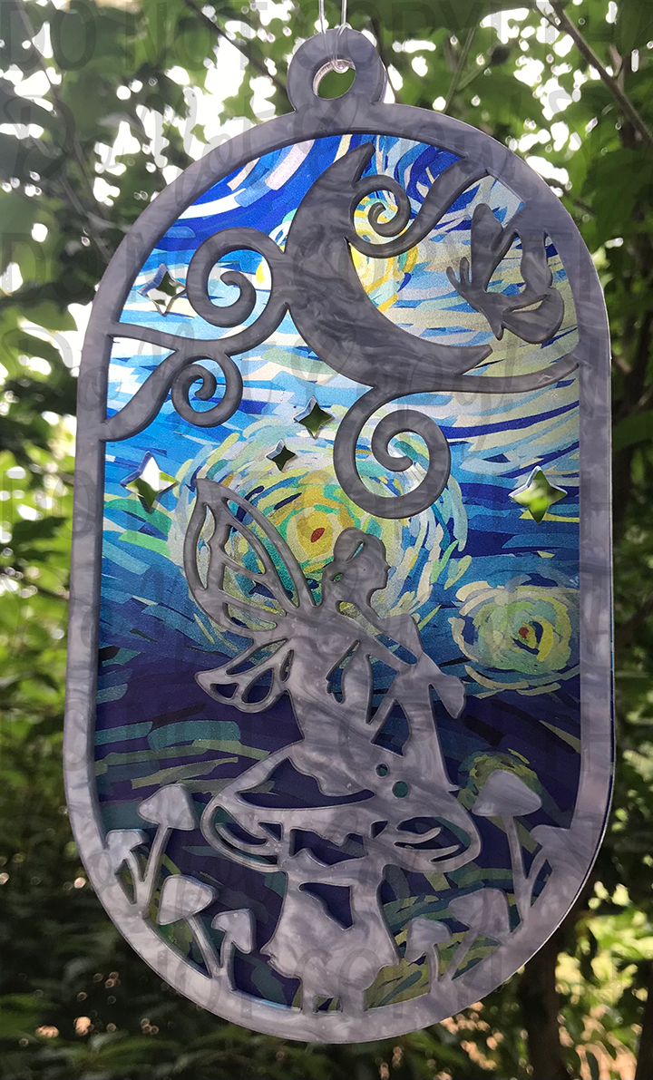 Suncatcher: Fairy - Double Light Blue Pearl