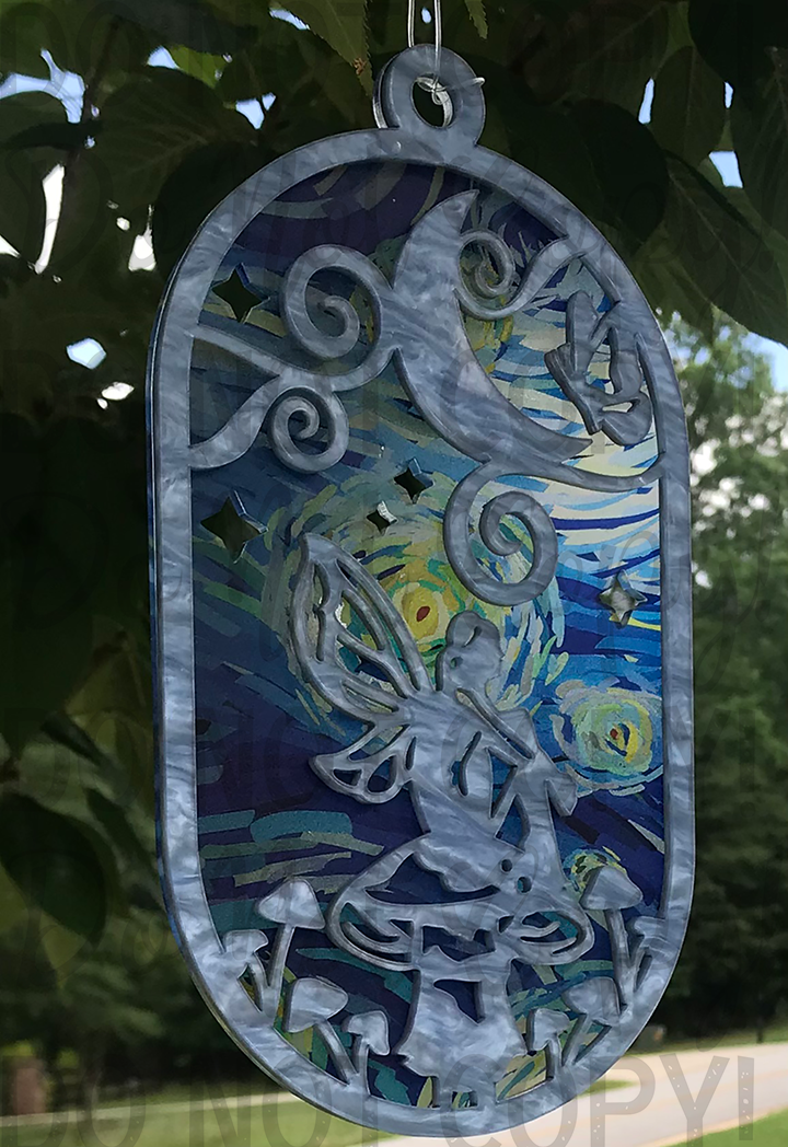 Suncatcher: Fairy - Double Light Blue Pearl