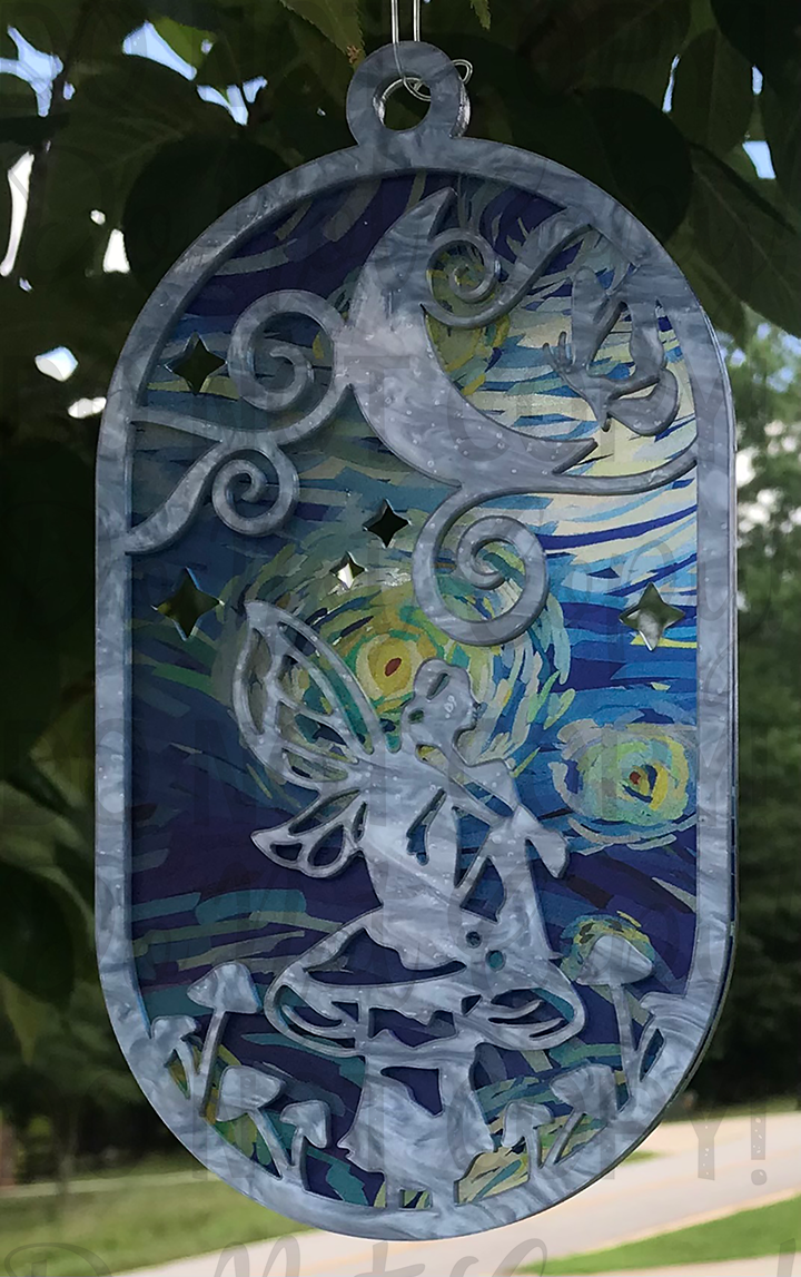 Suncatcher: Fairy - Double Light Blue Pearl