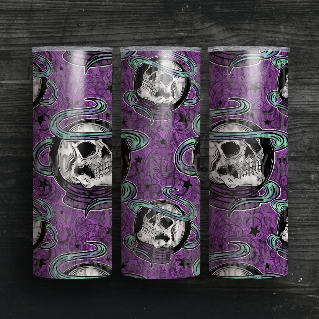 Manifest That: Crystal Ball Skull (MMD) 20 oz Skinny Tumbler