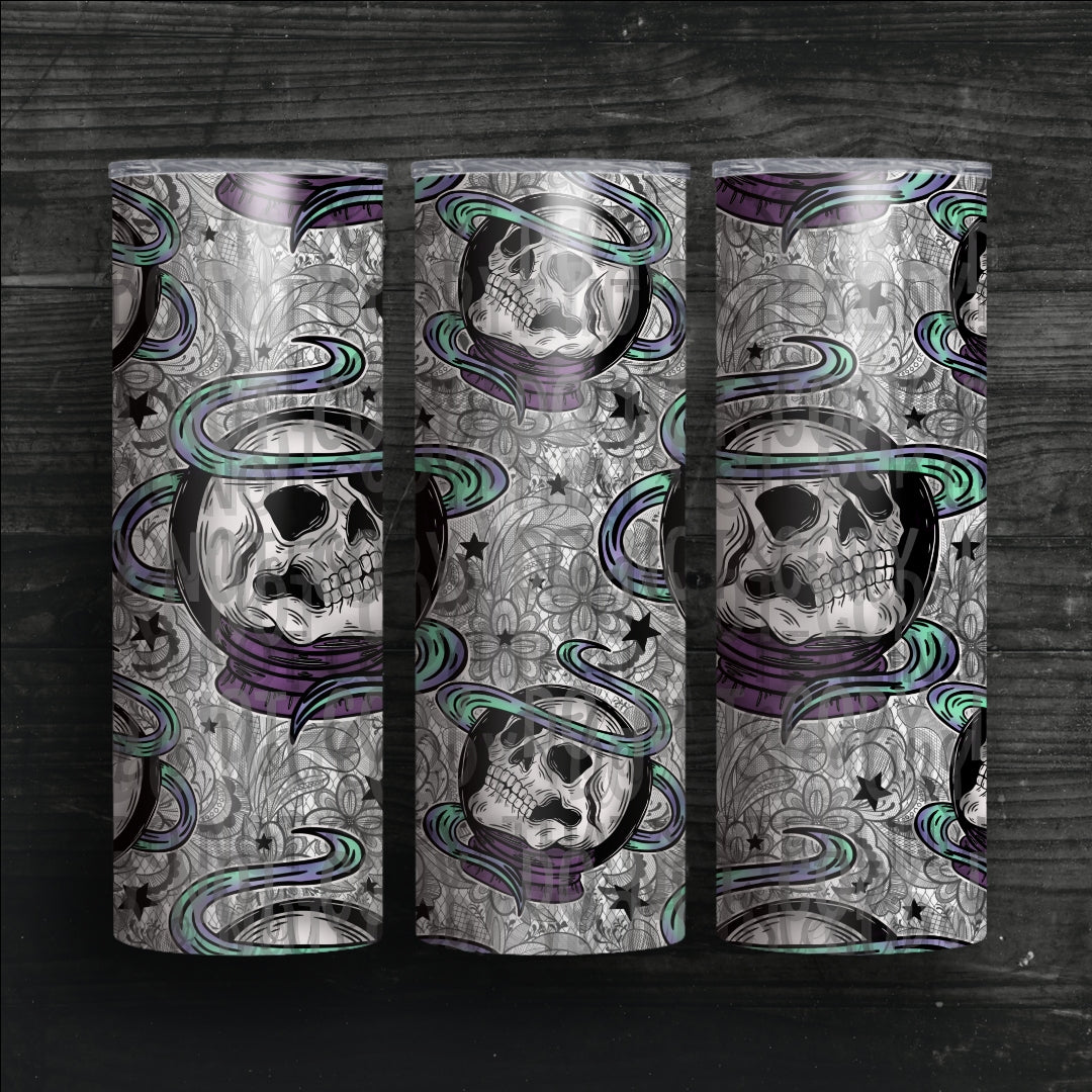 Manifest That: Crystal Ball Skull (MMD) 20 oz Skinny Tumbler