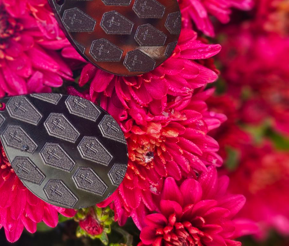 Coffin Earrings: Black on Black
