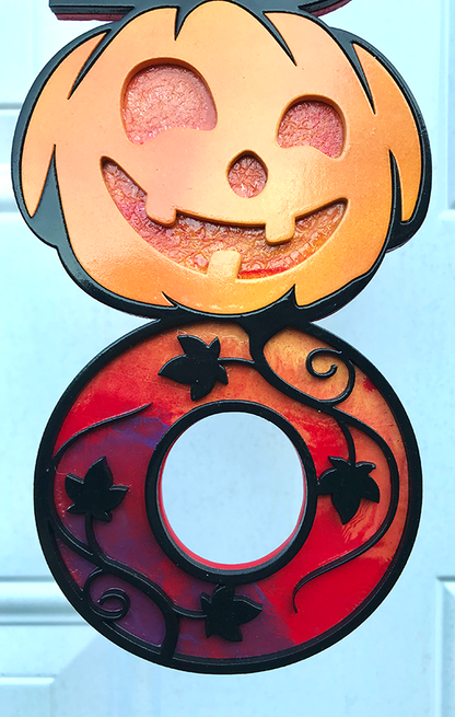 Halloween Sign:  Boo Pumpkin – Red, Orange, and Purple Sunset Fade   ***TEXTURED***