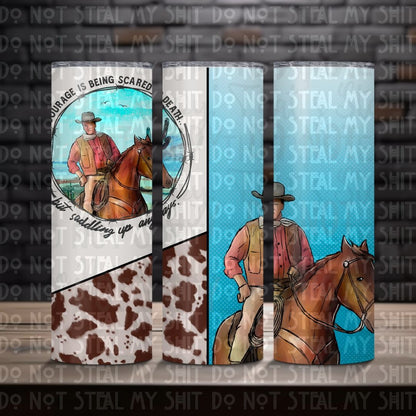 Country & Western - Courage Is 20 oz Skinny Tumbler (TE)