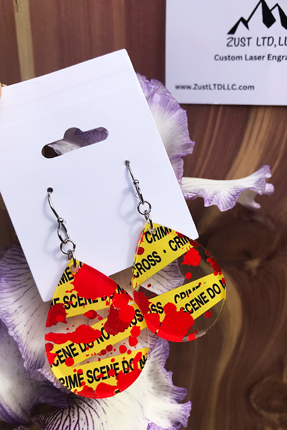 Crime Scene Tape Earrings