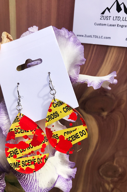 Crime Scene Tape Earrings