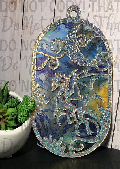 Suncatcher:  Dragon - Double Textured Iridescent