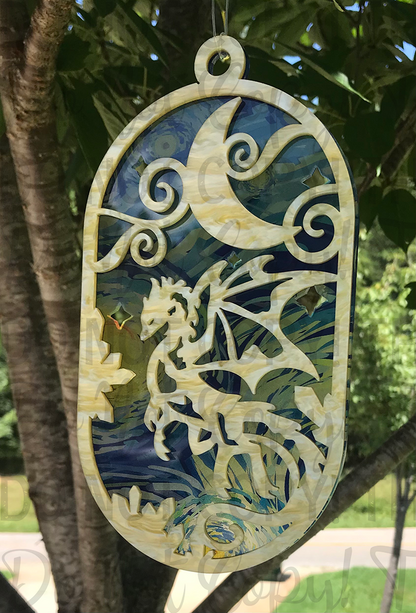 Suncatcher:  Dragon - Double Yellow Pearl