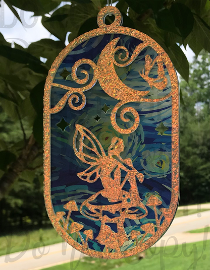 Suncatcher:  Fairy - Double Textured Iridescent