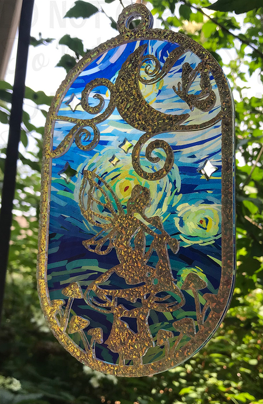 Suncatcher:  Fairy - Double Textured Iridescent