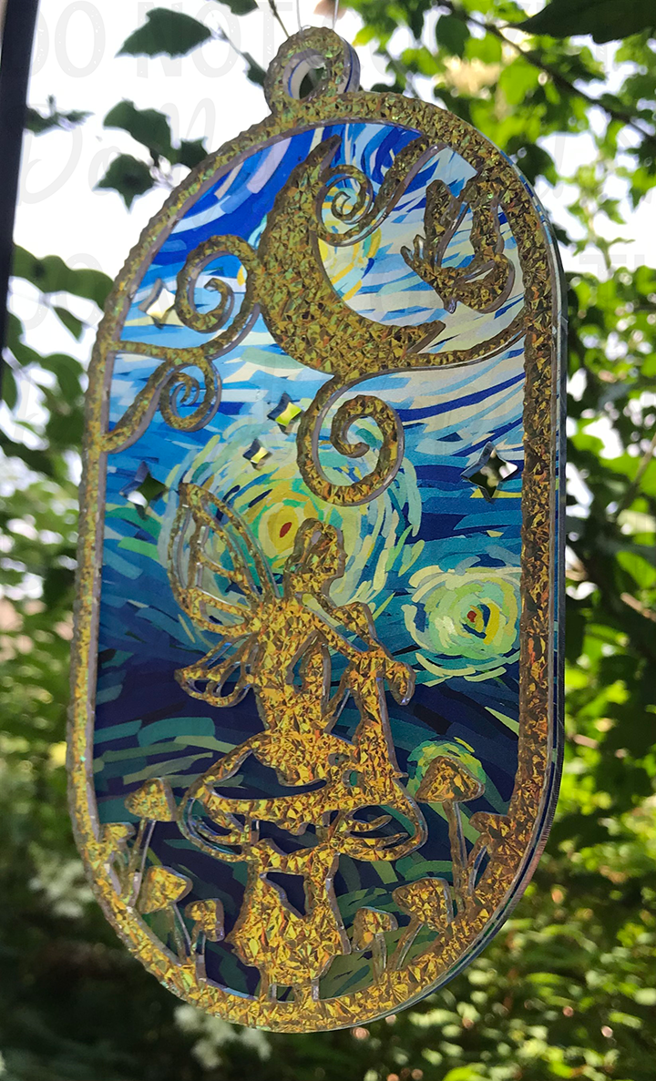 Suncatcher:  Fairy - Double Textured Iridescent