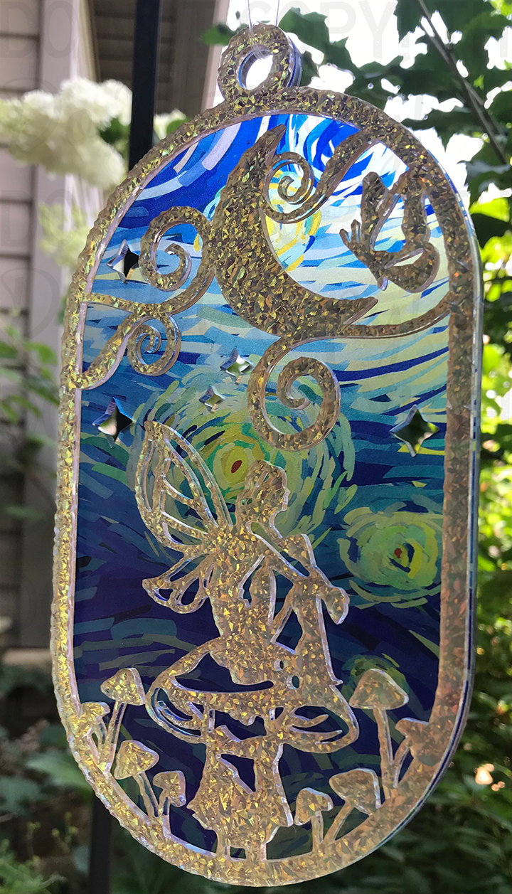 Suncatcher:  Fairy - Double Textured Iridescent