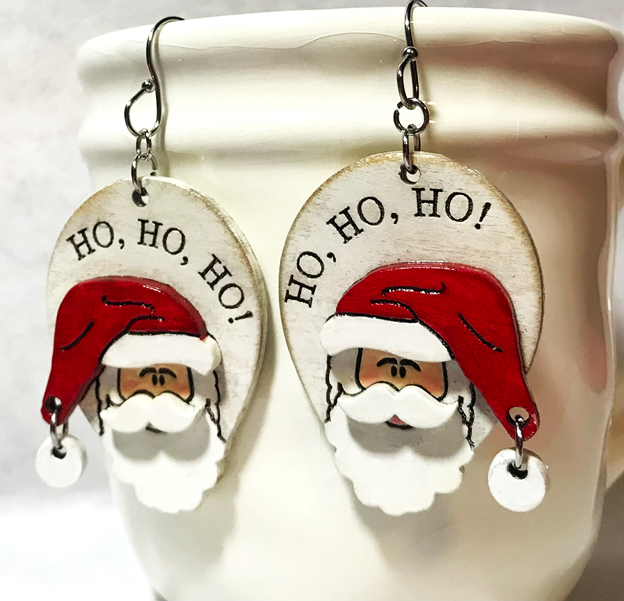 Santa:  Ho Ho Ho Earrings