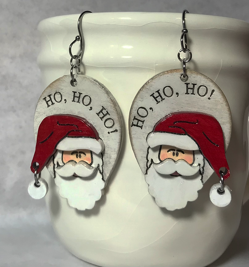 Santa:  Ho Ho Ho Earrings