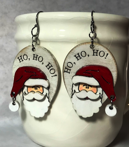 Santa:  Ho Ho Ho Earrings