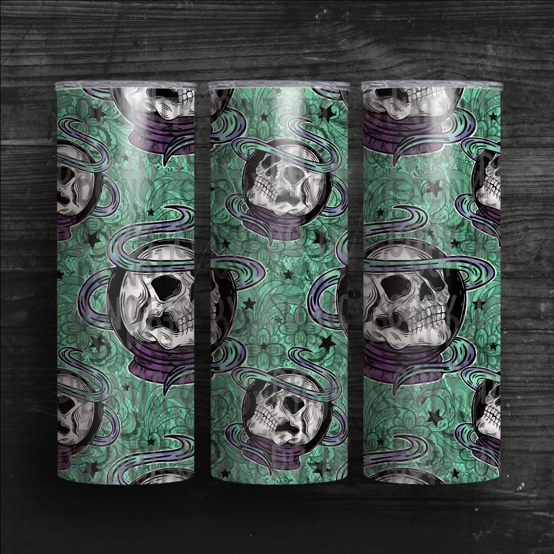 Manifest That: Crystal Ball Skull (MMD) 20 oz Skinny Tumbler