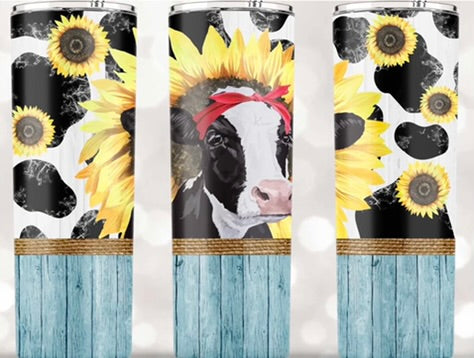 Cow with Sunflowers (IBt) 20 oz Skinny Tumbler